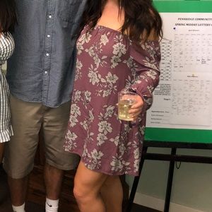 Tobi strapless long sleeved floral dress